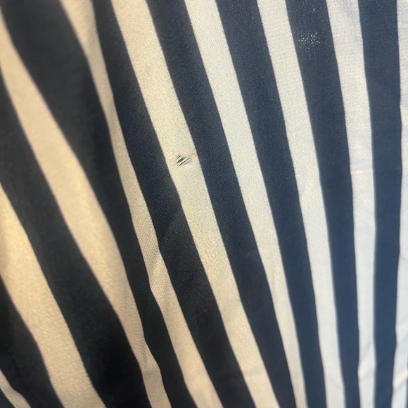 Figue 100% Silk Wide Leg Striped Pants, Navy Blue & White, Womens Size Large - Picture 5 of 7